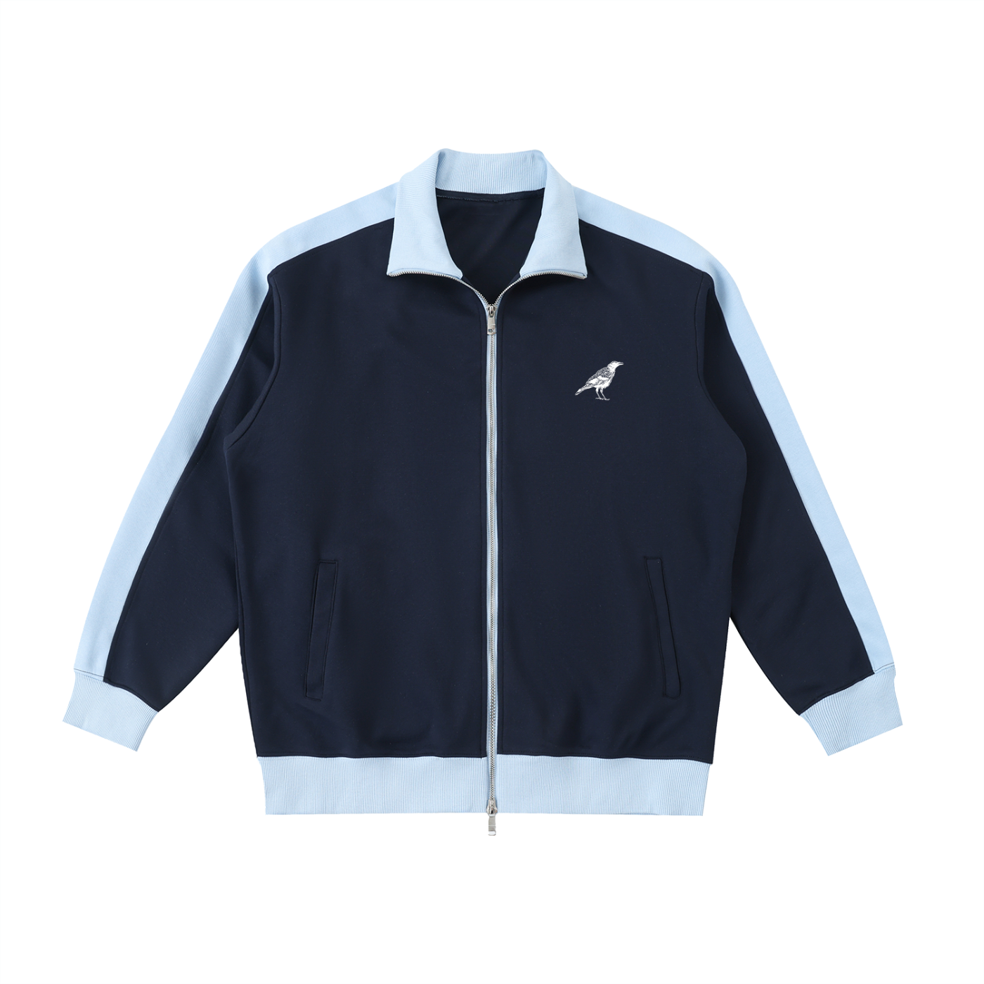 Contrast Trim Stand Collar Jacket